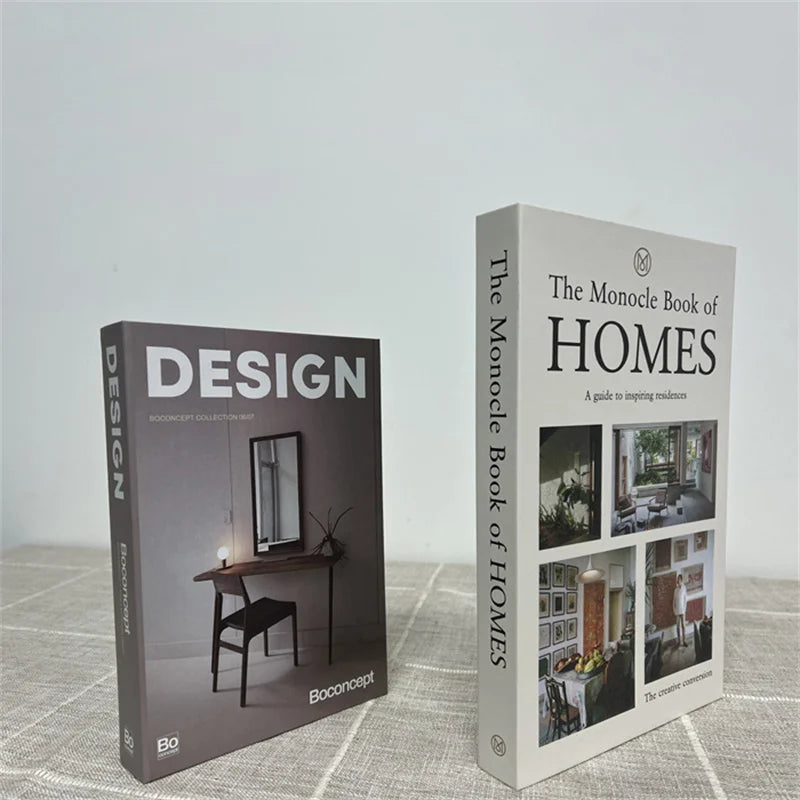 2 Piece Luxury Fake Book Decoration Set for Home and Cafe Decor Vintage Style Ornaments for Study and Club