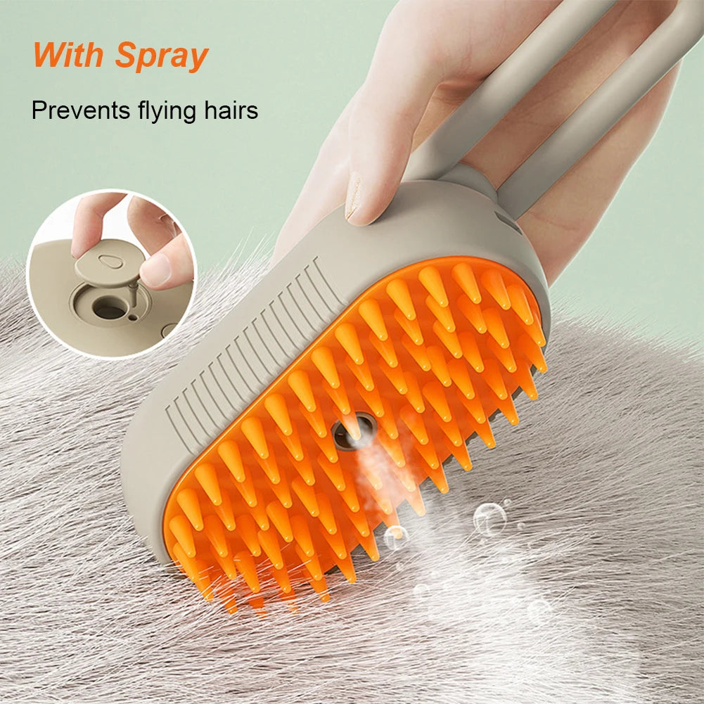 3 in 1 Pet Electric Steam Brush Cat Dog Grooming Comb