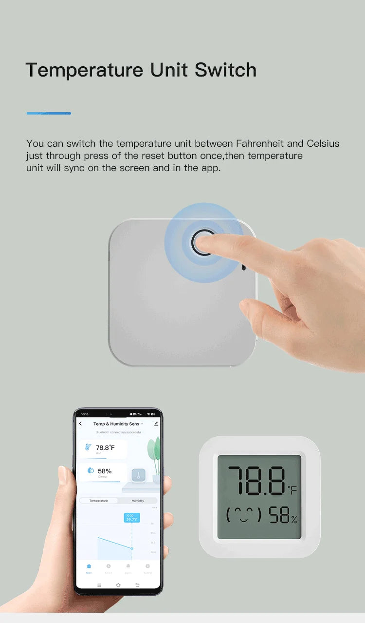 Sensor de temperatura y humedad inalámbrico Tuya Smart MINI con pantalla LCD, termómetro e higrómetro, aplicación remota para hogares inteligentes