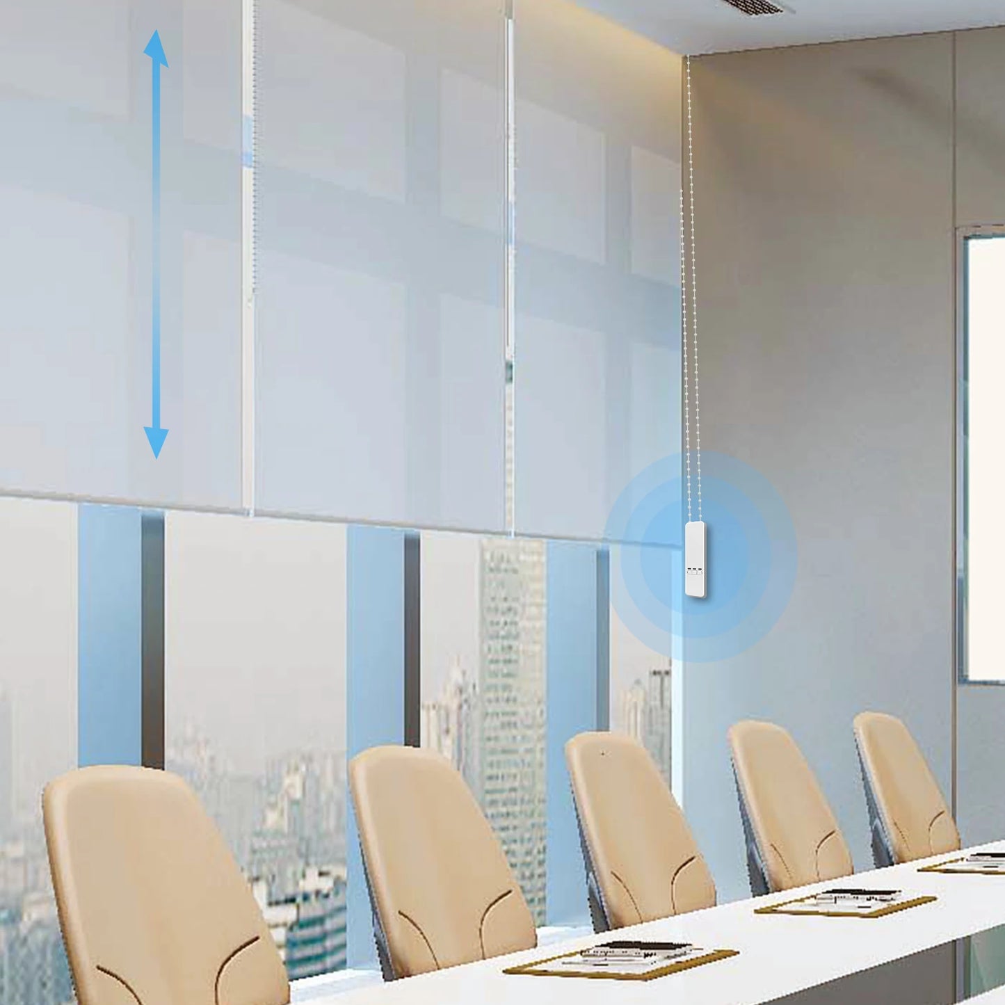 Persianas enrollables con motor inteligente WiFi MOES Tuya, control remoto por RF, kit de persianas enrollables con cadena eléctrica, aplicación Smart Life a través de Alexa/Google