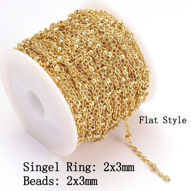 2Meters Stainless Steel Link Cable Gold Chains for DIY Jewelry