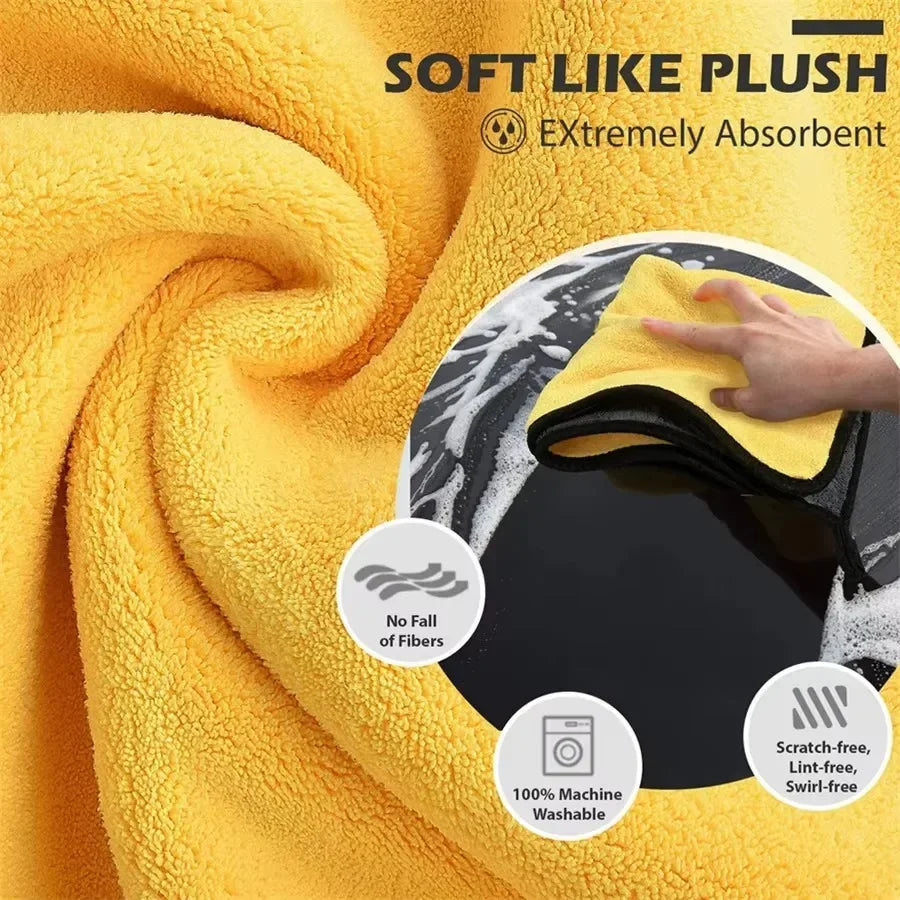 1/3/6Pcs Microfiber Car Cleaning Towels for Drying and Detailing