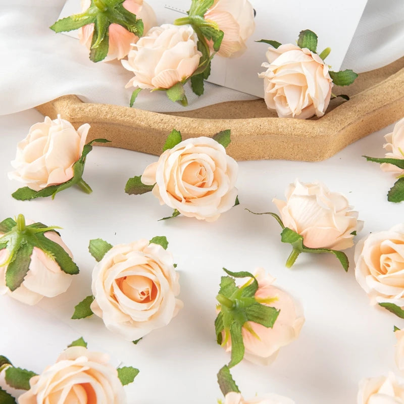 100PCS Silk Artificial Roses for DIY Home Decor Wedding Party Christmas Wreaths and Garden Arrangements