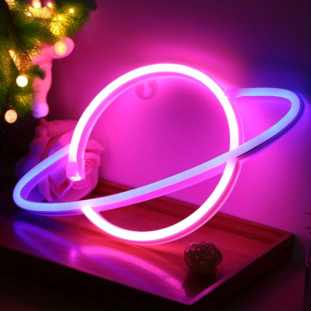 1pc Lightning Neon Light Creative LED Sign USB Battery Night Light for Home Bedroom Party Decor