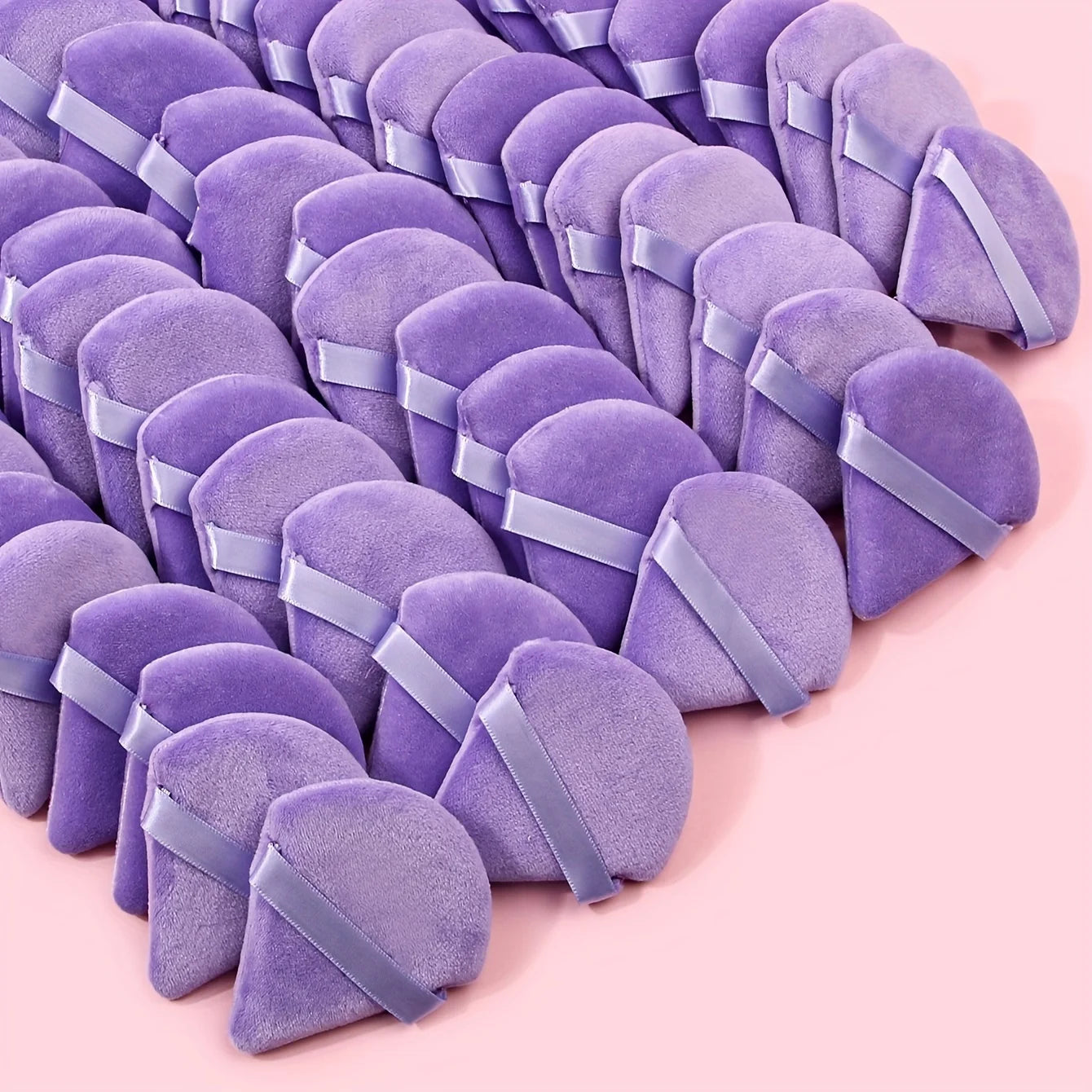 100 Pieces Triangle Powder Puff Set for Loose Powder and Liquid Cosmetics Soft Plush Makeup Application Tool