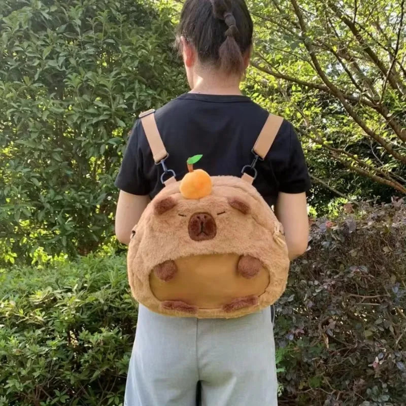 Capybara Plush Backpack Kawaii Fashion Mini Knapsack Bag