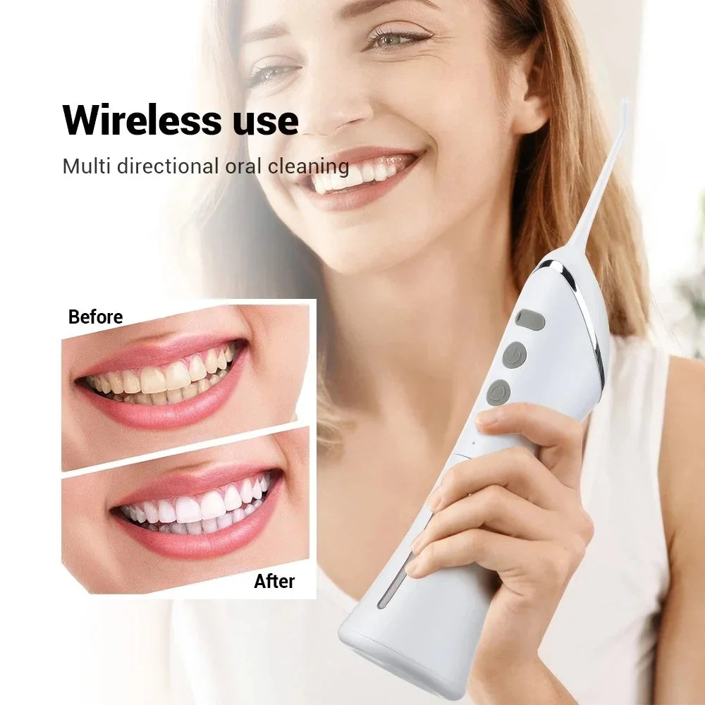 Electric Tooth Flosser High Pressure Jet USB Rechargeable Oral Irrigator with Whitening Technology