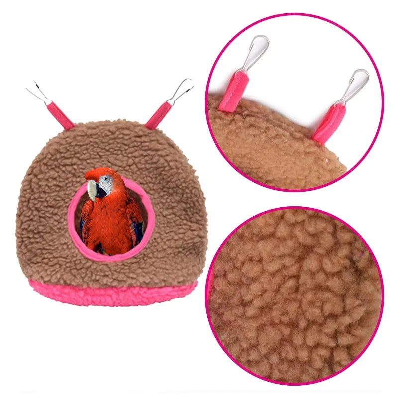New Winter Warm Bird Nest Parrot House Polar Fleece Parakeet Hammock Small Animal Hanging Swing Bed Pet Birds Cage Accessories