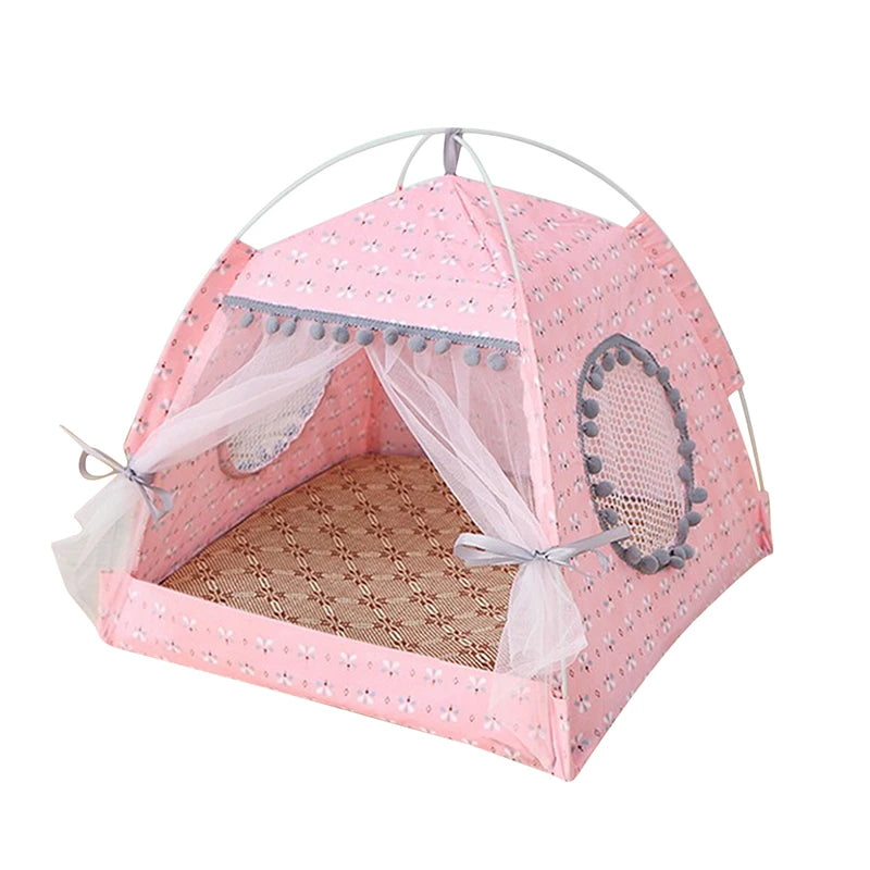 Cat Dog Litter Tent Kennel Foldable Universal Breathable Indoor Teepee Pet House Breathable Puppy Tent Bed Dog Supplies