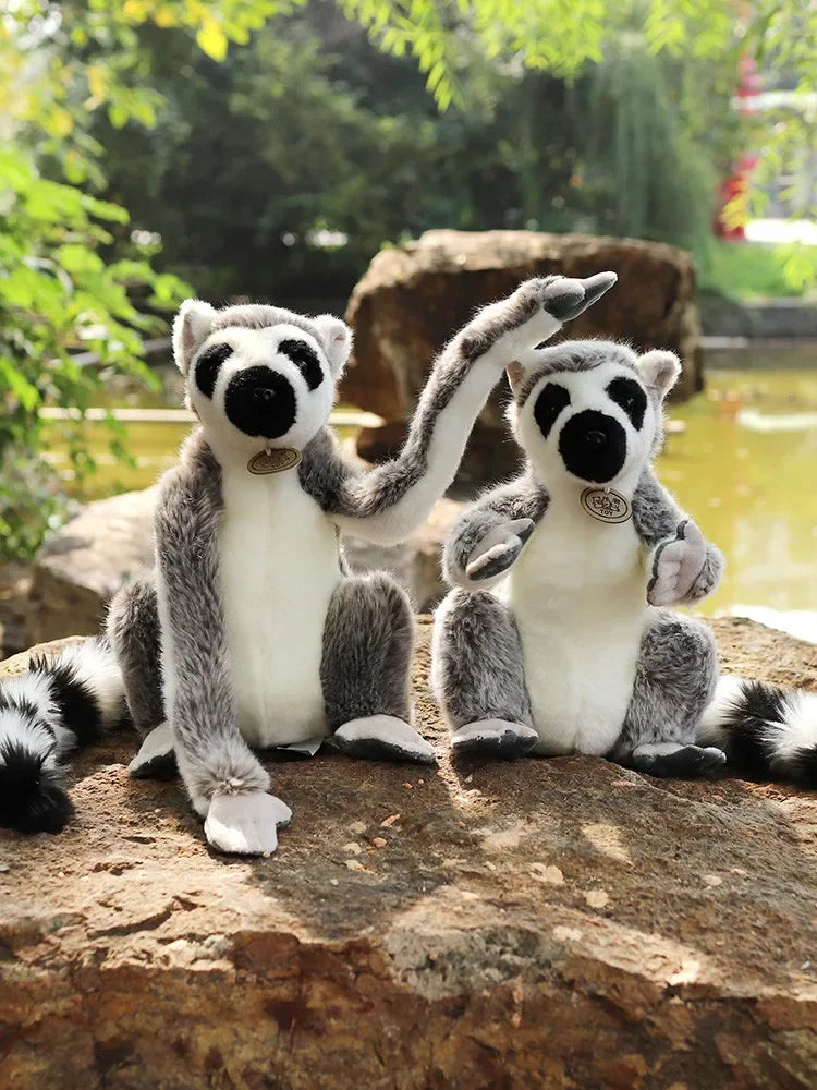 28cm Wild Lemur Plush Stuffed Animal Toy with Short and Long Arms for Kids and Adults