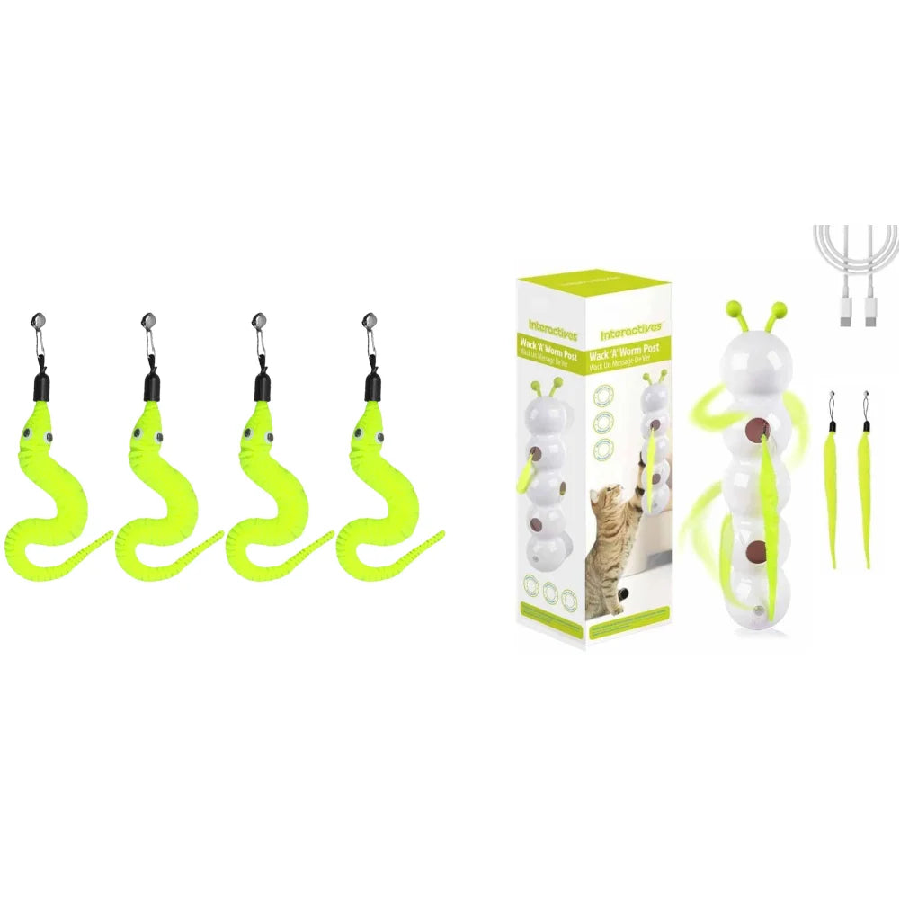 Smart Caterpillar Cat playthingβ Whack A Mole Cat Interactive Cat Feather Motion Sensor Teasing Cat for Indoor Cats