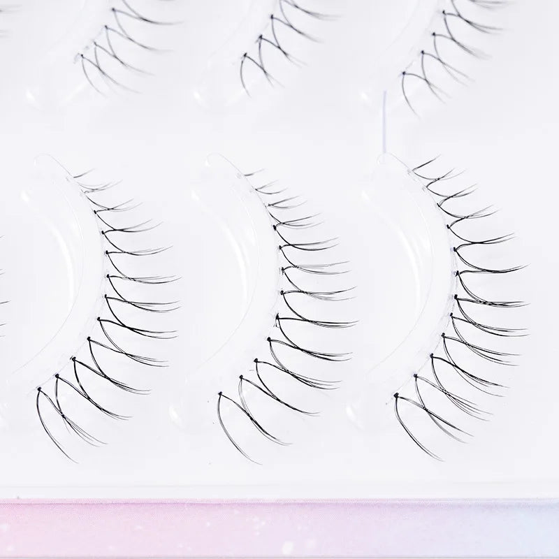 MJ 5 Pairs Natural Transparent Stem Fairy False Eyelashes