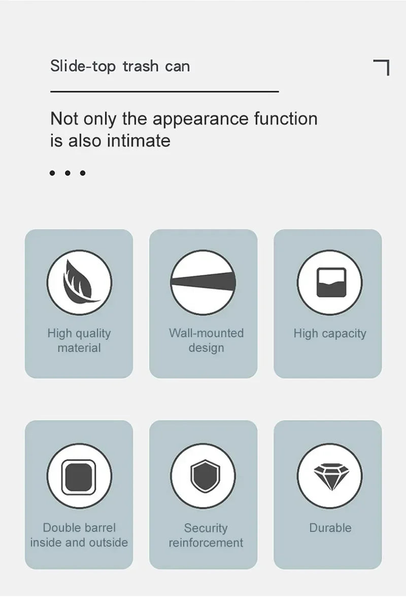 7L 9L Wall Mounted Trash Can with Lid for Kitchen and Bathroom Stylish Waste Bin Eco-Friendly Design