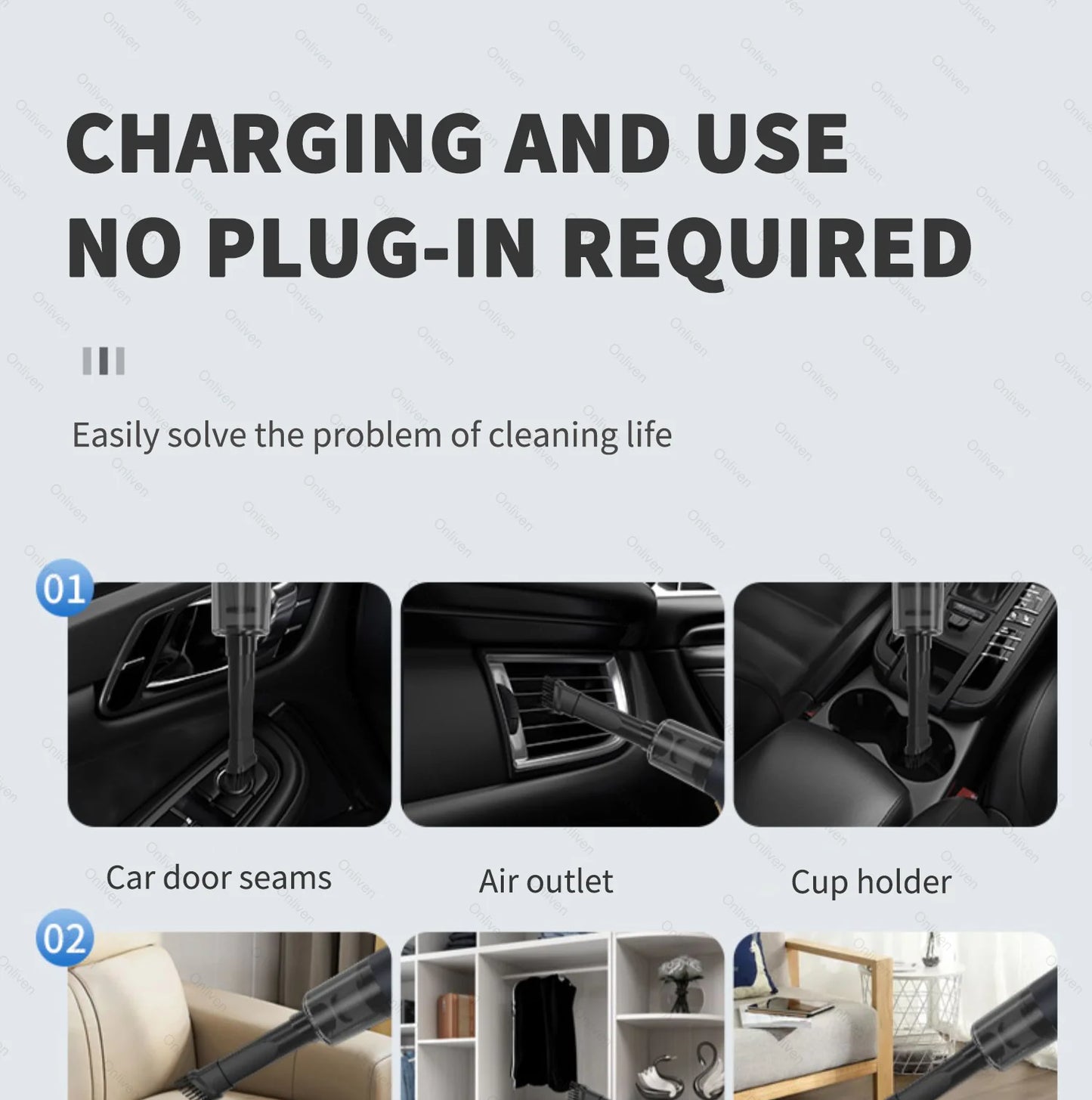 98000PA Portable Handheld Car Vacuum Cleaner Mini Wireless Strong Suction USB for Home and Car Cleaning