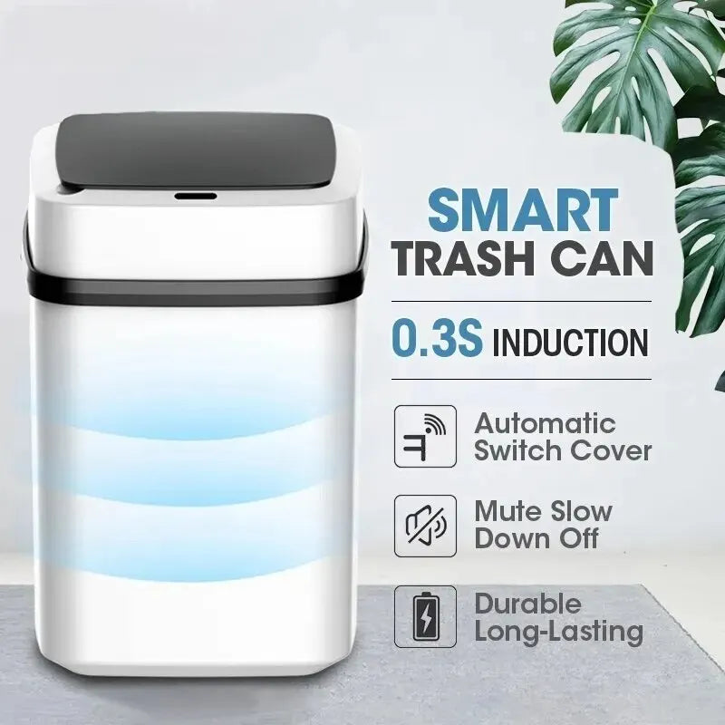13L Kitchen Trash Bin Bathroom Touch Smart Garbage Can