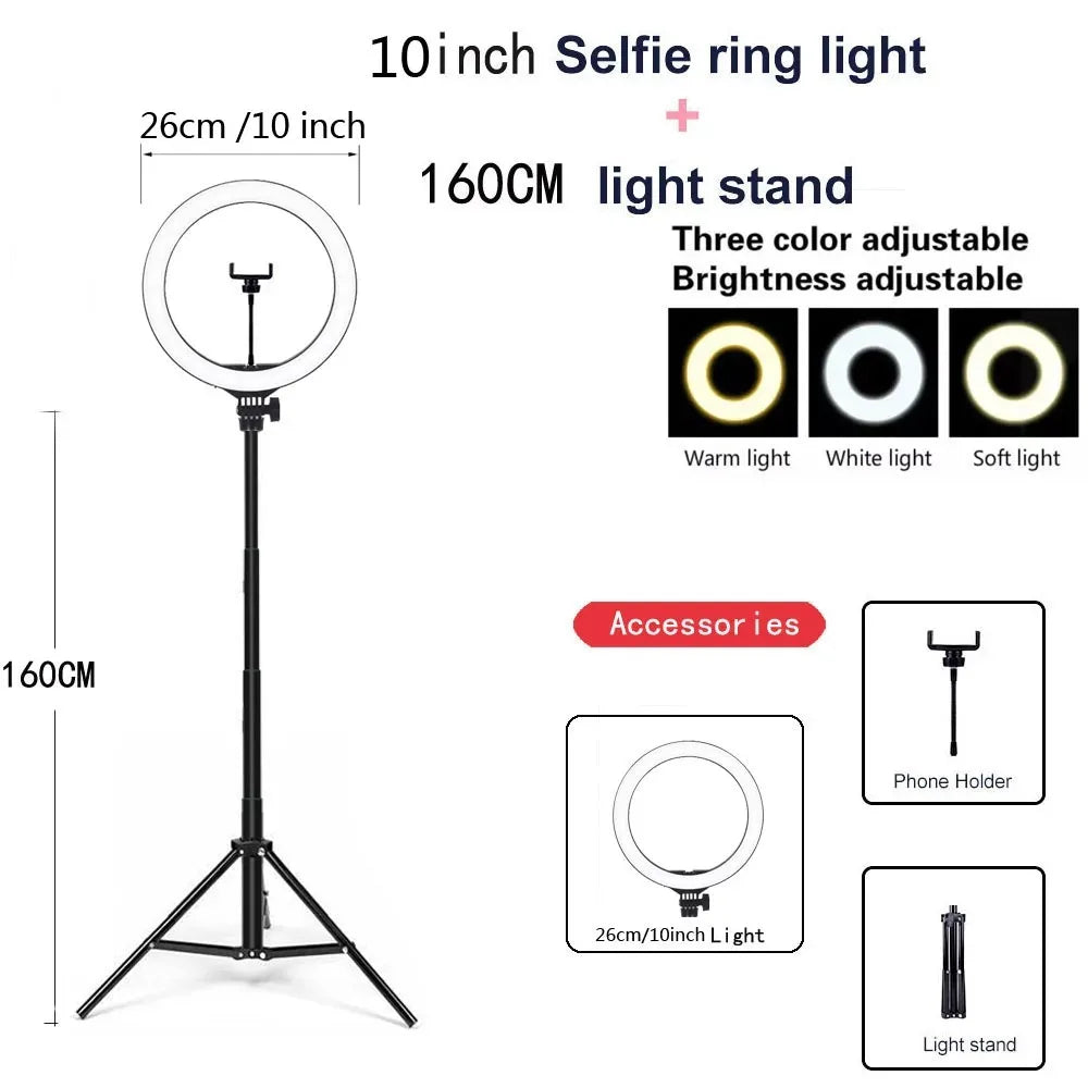 Youtube Shooting Vlog Selfie Ring Light LED Camera Lamp
