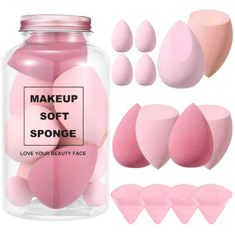 12/14Pcs Makeup Sponge Blender Beauty Egg Set with Storage Bottle