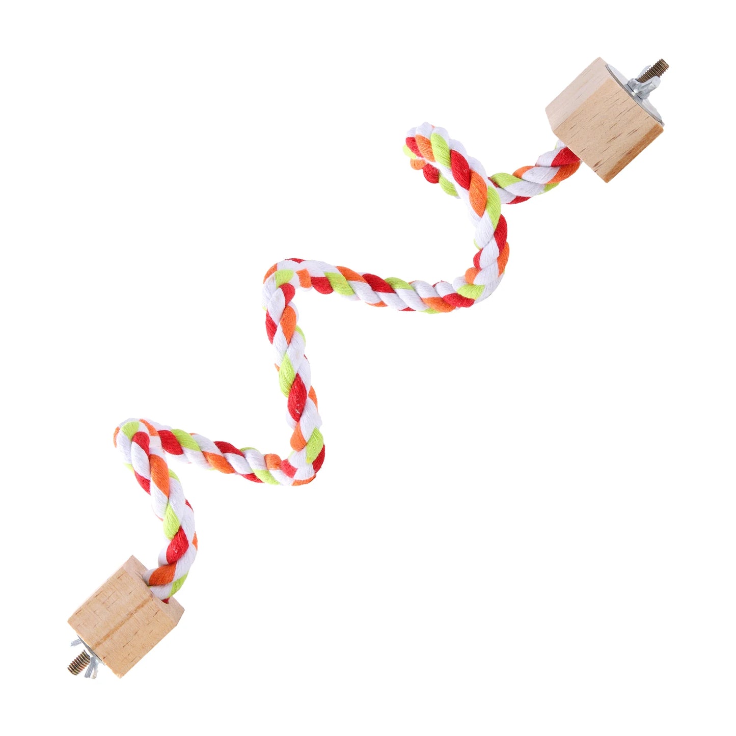 Pet Bird Rope Hanging Parrot Perch Rope Colorful Cotton Rope Toy Elastic Budgie Climbing Chewing Toy Bird Swing Stand Pet Toy