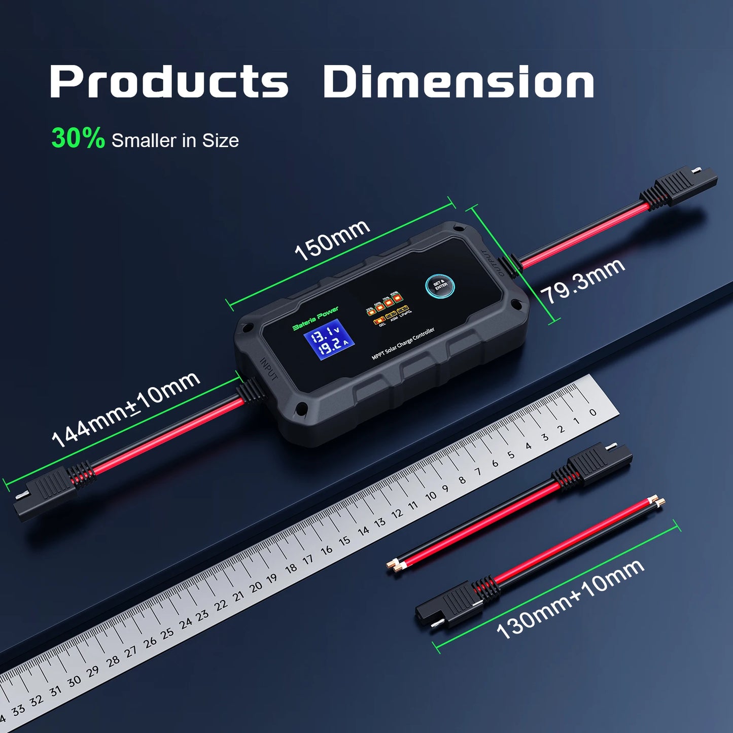 20A 12V/24V MPPT Solar Charge Controller with LCD Display