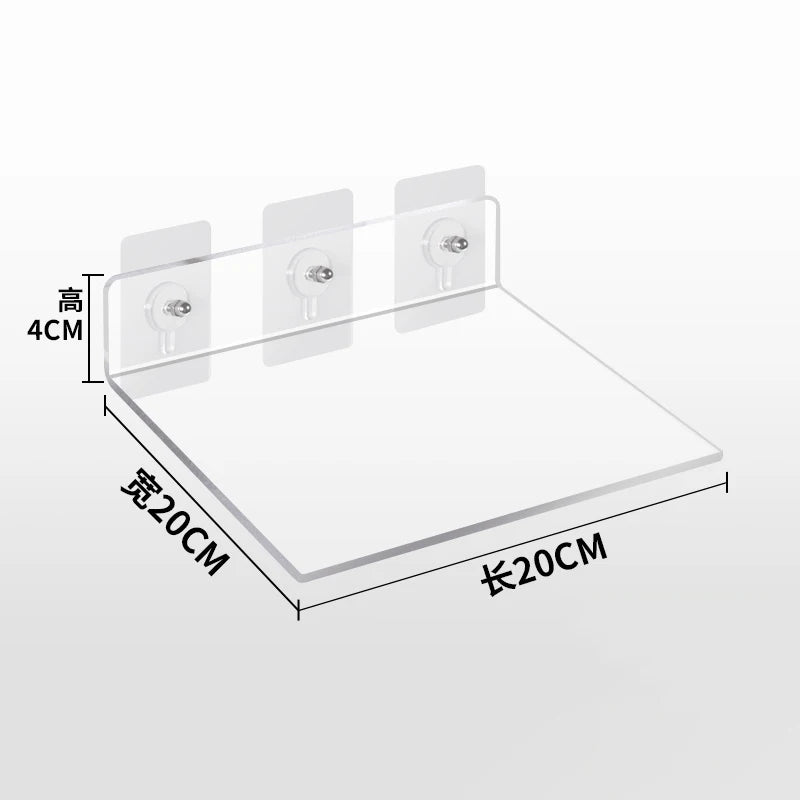 Invisible Acrylic Floating Wall Ledge Shelf for Kids Bookshelves and Bathroom Storage