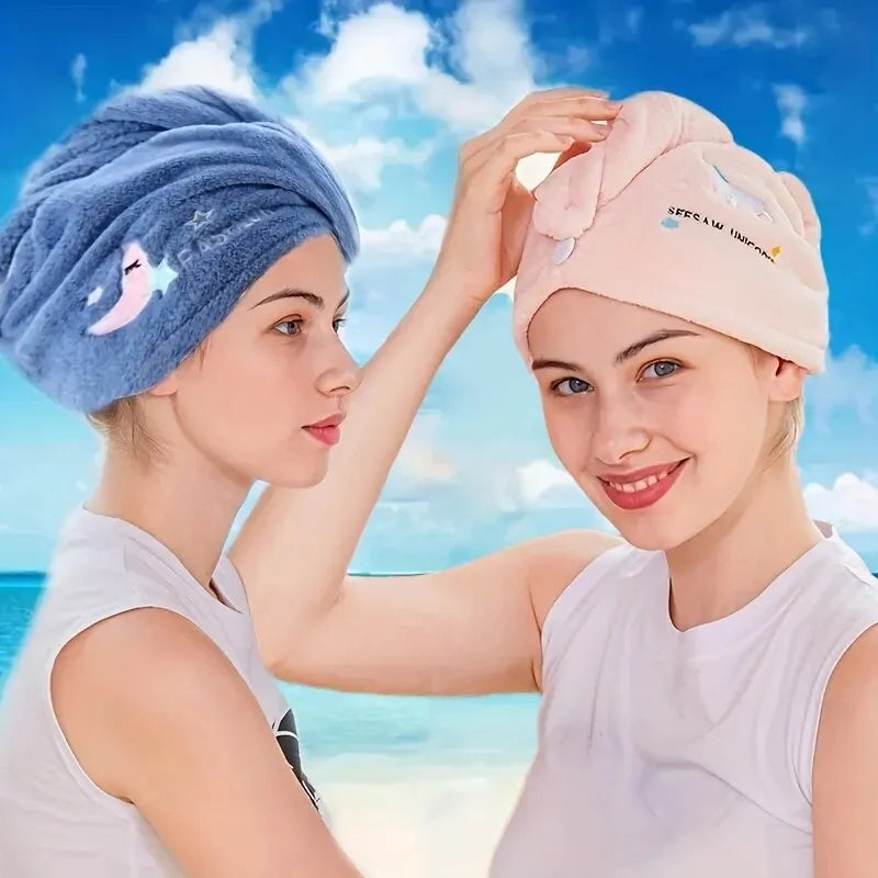 1pc Quickly Dry Hair Hat Super Absorbent Soft Towel Bonnets