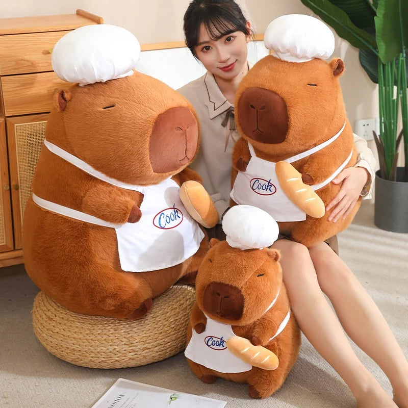 Chef Capybara Plush Doll Cute Capibara Soft Stuffed Animal