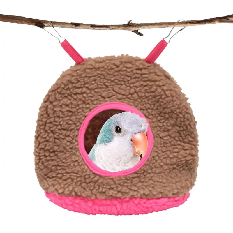New Winter Warm Bird Nest Parrot House Polar Fleece Parakeet Hammock Small Animal Hanging Swing Bed Pet Birds Cage Accessories