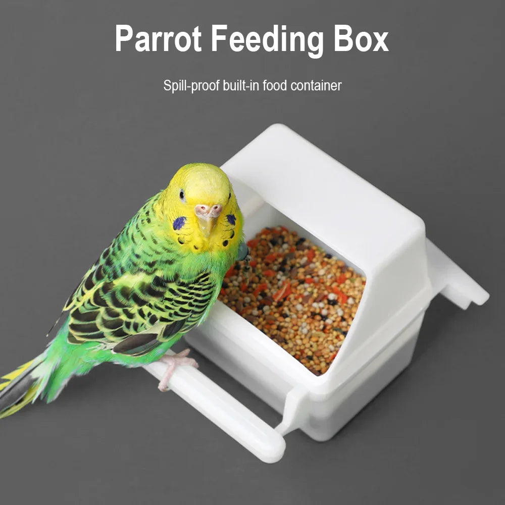 Bird Feeder Feeding Dish Easy Cleaning Large Capacity Parakeet Cockatiel Food Feeder Reusable Parrot Food Dispenser Pet Supplies