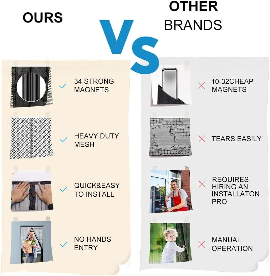 Cortina de malla magnética para puerta con malla mágica, mosquitera, mampara de manos libres, cortina de rayas silenciosa para puerta, ventilación para dormitorio