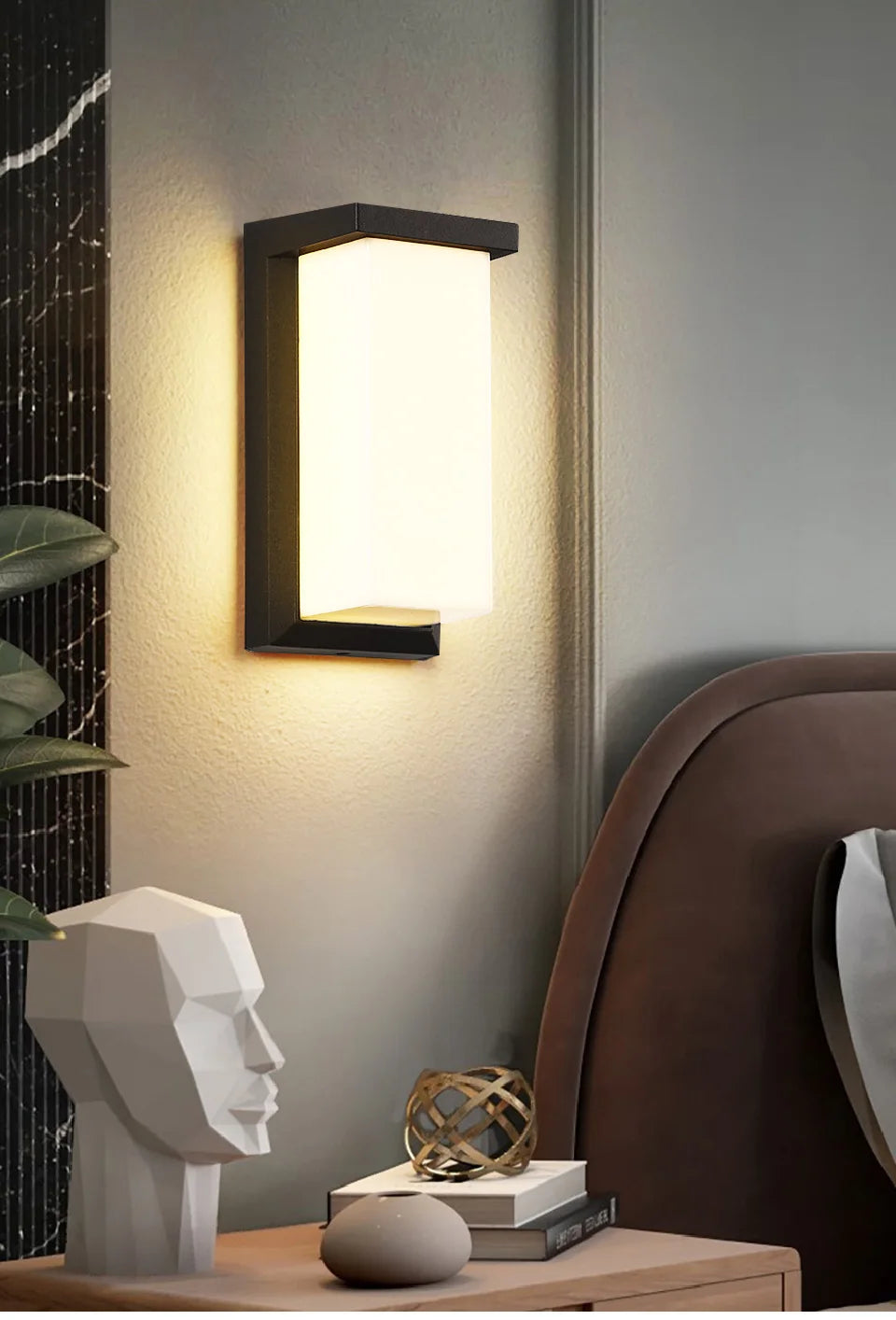 LED Outdoor Wall Light with PIR Motion Sensor Waterproof Modern Design for Balcony Porch and Garden