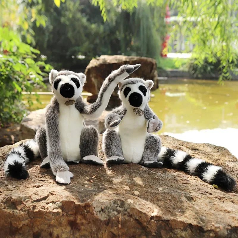28cm Wild Lemur Plush Stuffed Animal Toy with Short and Long Arms for Kids and Adults