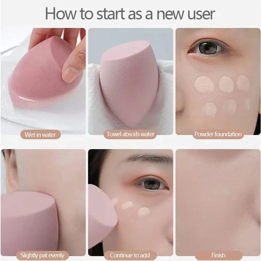4pc/8pc Soft Makeup Sponge Set for Dry Wet Dual Use Beauty Tool