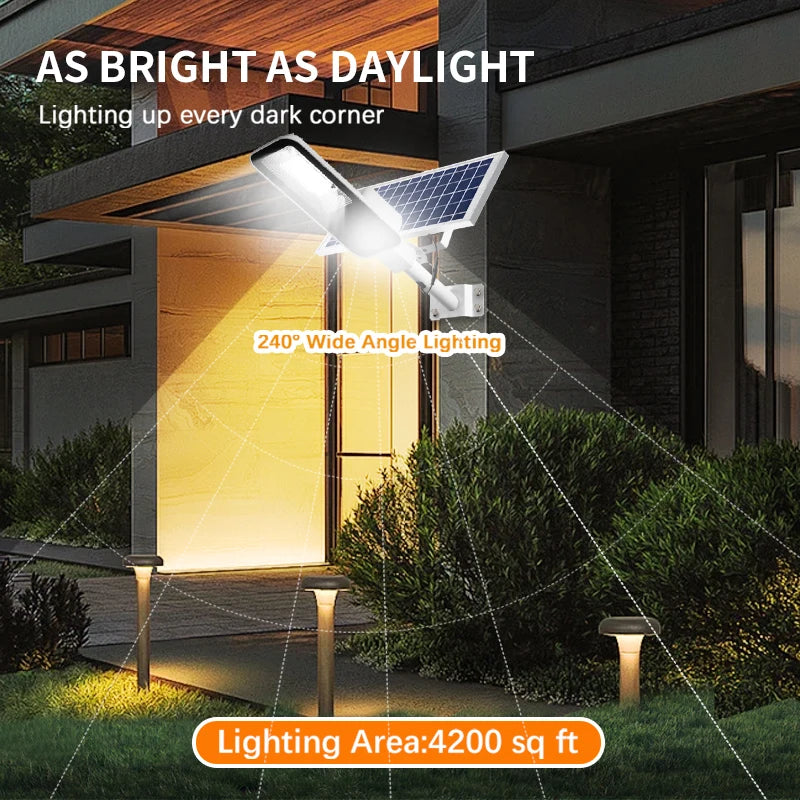 200W Powerful Solar Light Waterproof Dusk to Dawn Street Light