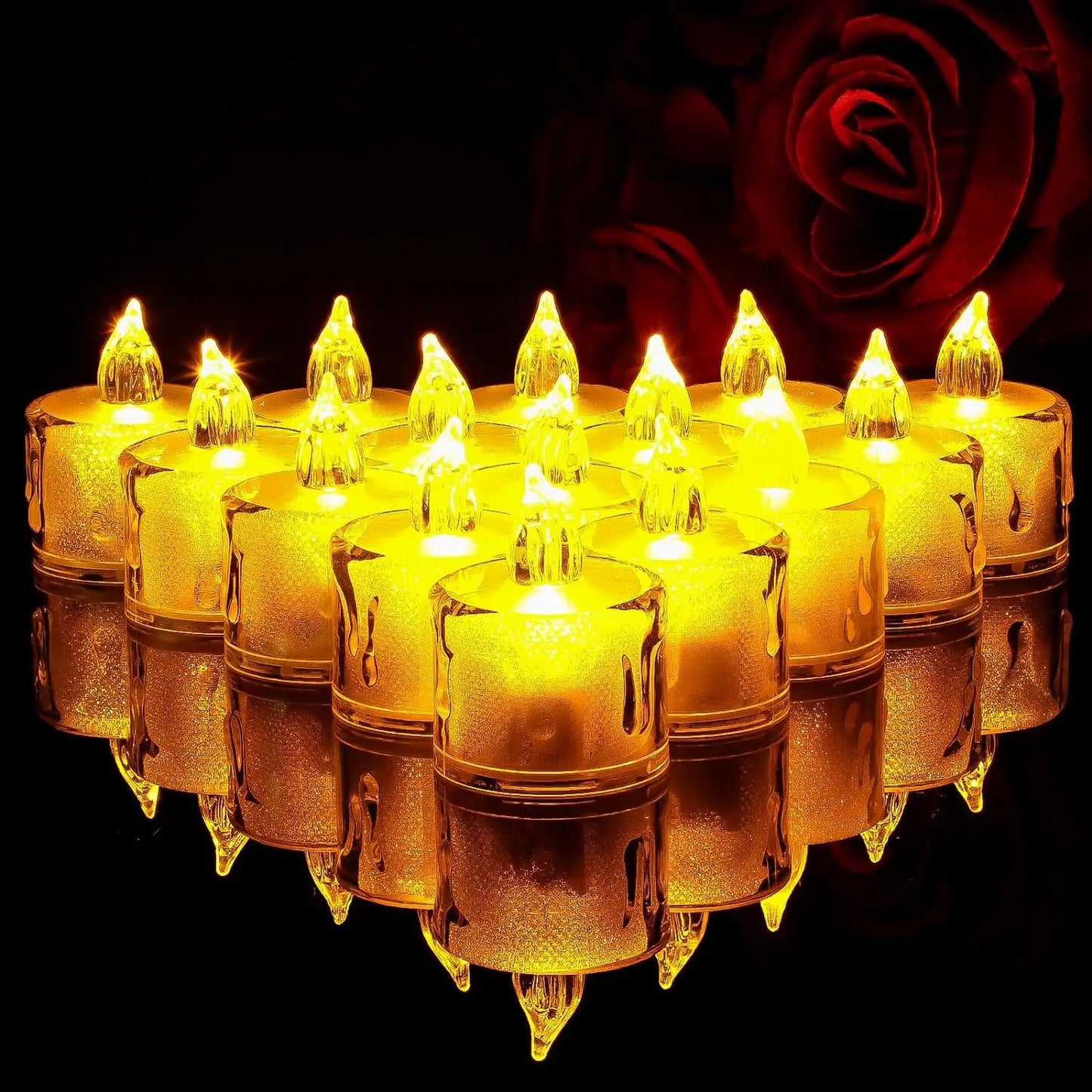 Flameless LED Heart-Shaped Tealight Candles for Home Wedding and Christmas Decoration Battery-Powered Safe Glow