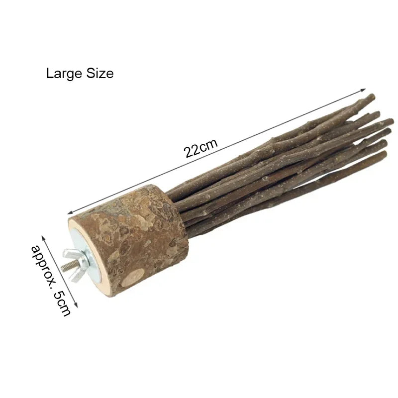 Pet Hamster Toy Natural Apple Tree Branch Teeth Grinding Playing Standing Cage Toy Rabbit Chinchilla Small Animal Supplies New