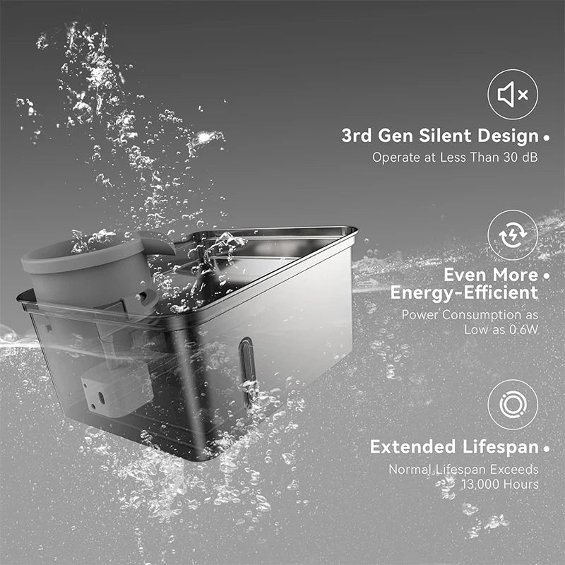 8L large capacity stainless steel cat/dog smart water dispenser