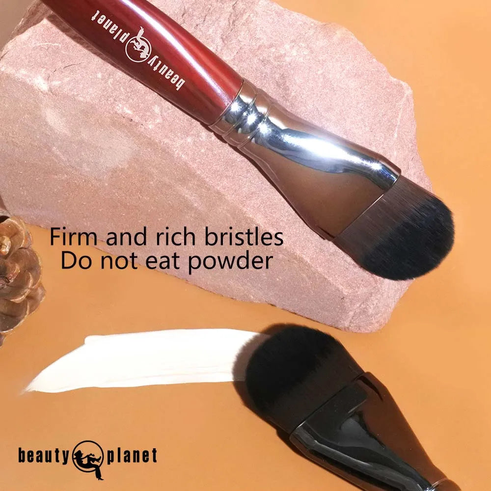 Beauty Planet Luxury Natural Horse Hair Powder Foundation and Blush Brushes Professional Makeup Tools