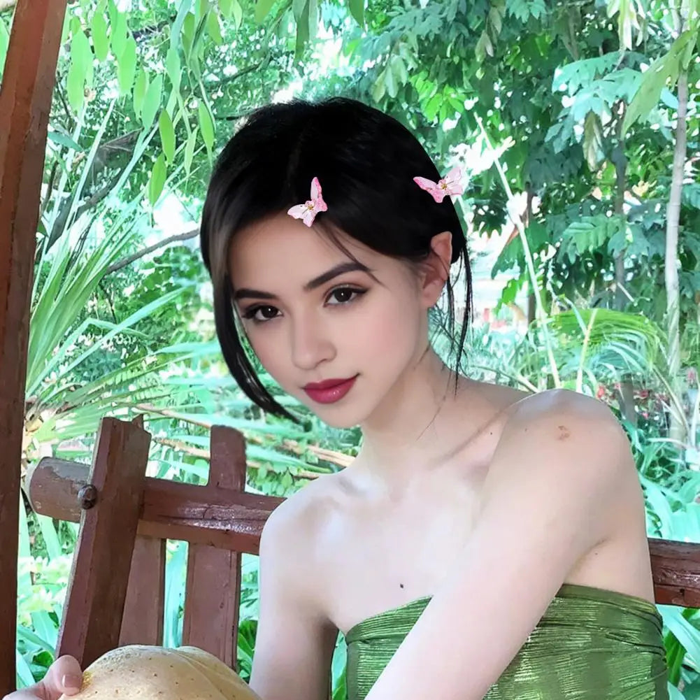 2Pcs Butterflies Hair Clip for Girls Mini Braiding Accessories