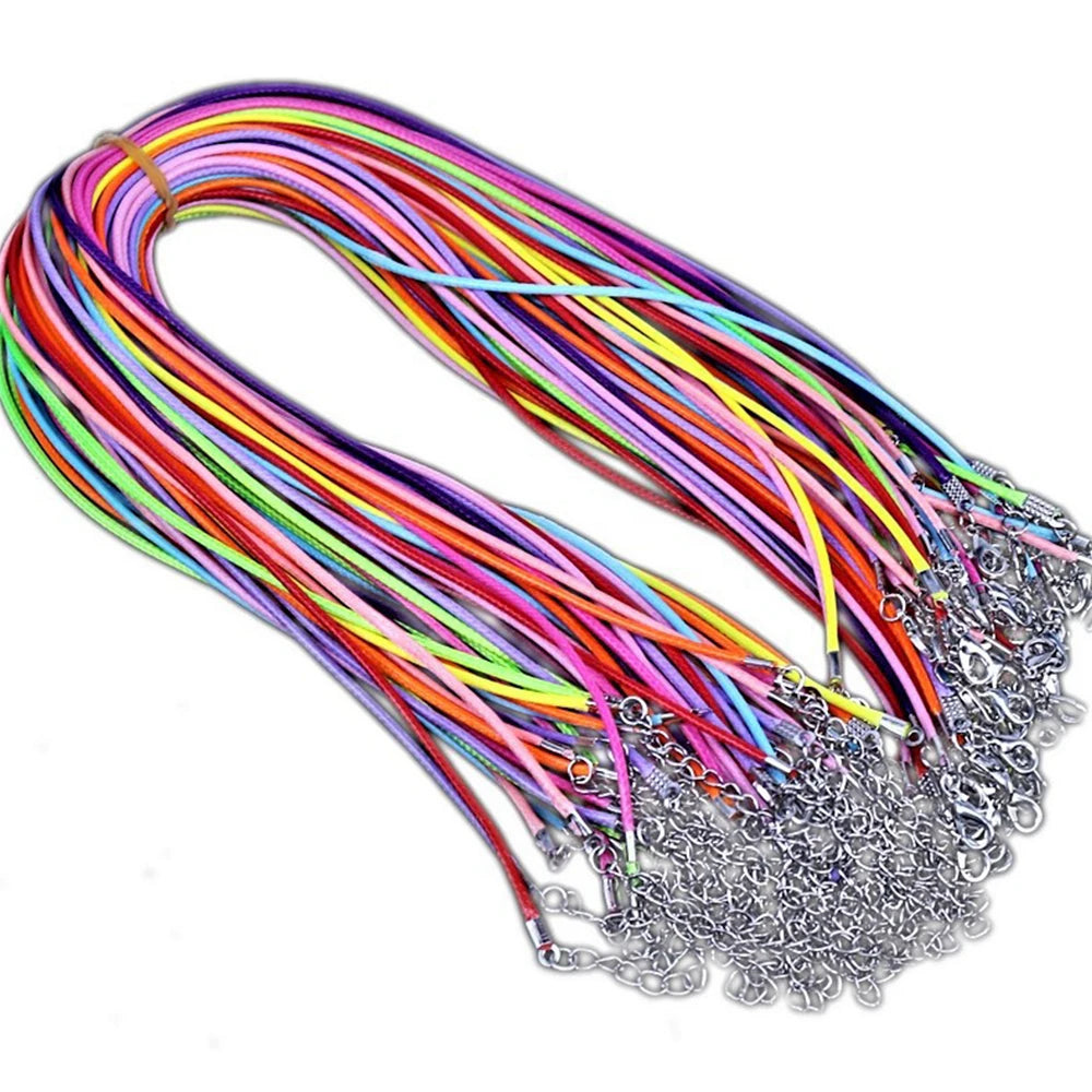 30pcs/Set 50cm Leather Rope Necklace with Lobster Clasp