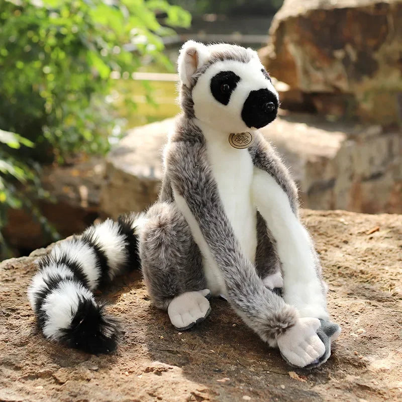 28cm Wild Lemur Plush Stuffed Animal Toy with Short and Long Arms for Kids and Adults