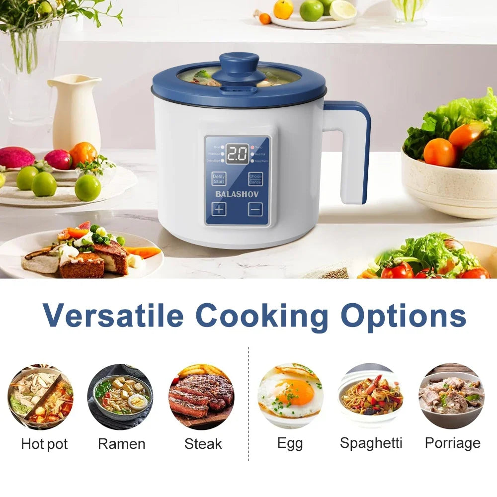Mini Electric Rice Cooker Double Layer Multi Cooker Non-Stick Smart Steamed Rice Pot for Efficient Home Cooking