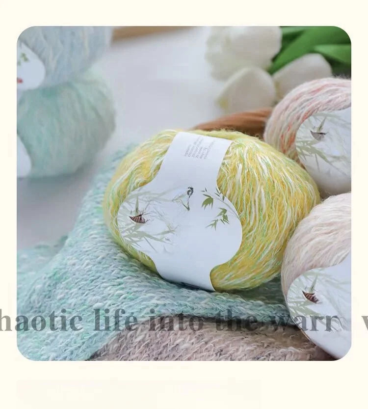 300g Eco-Friendly Bamboo Fiber Yarn for Hand Knitting and Crochet Fashion Projects, Thick and Thin Texture for Sweaters, Scarves, Hats, Shawls and More