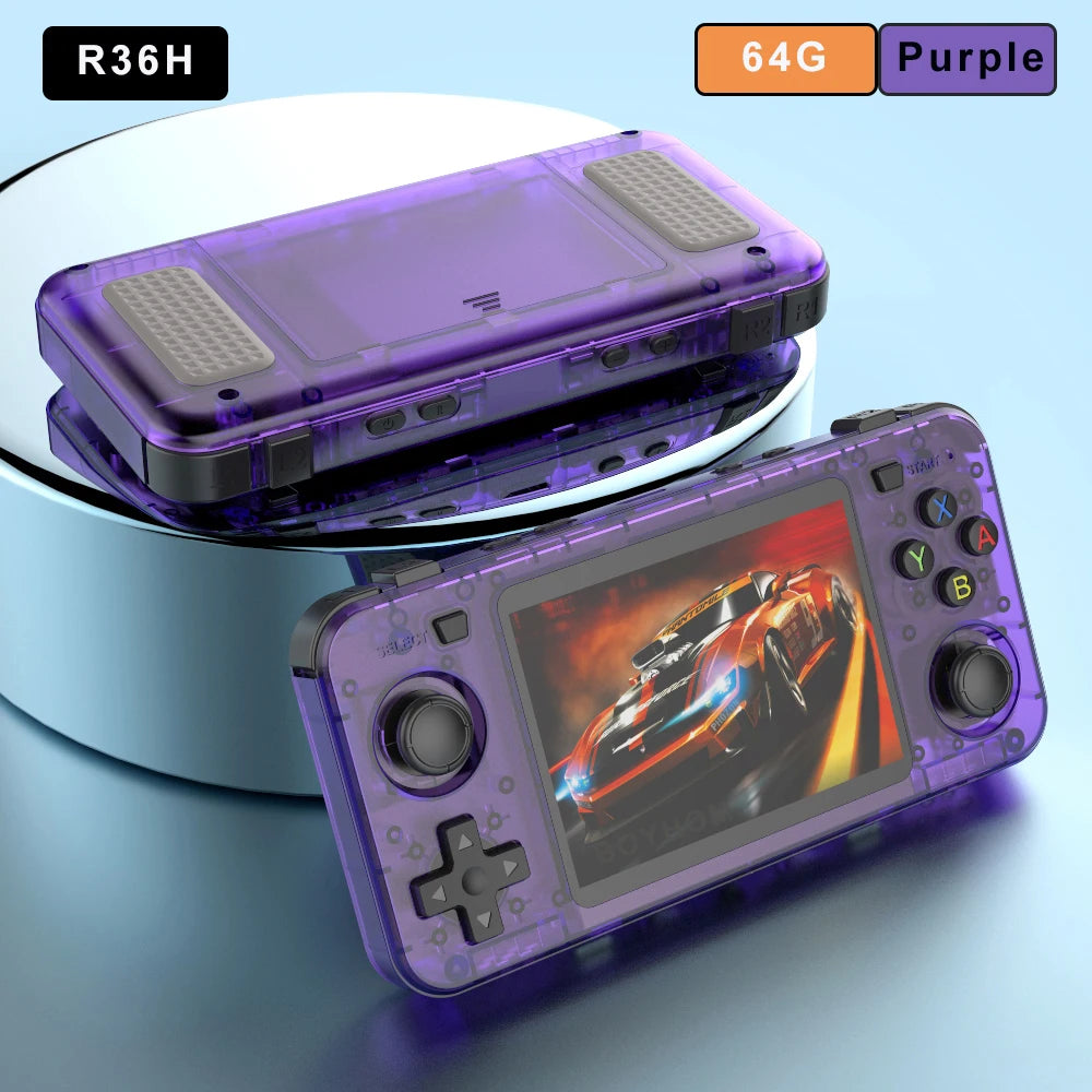 R36H Retro Handheld Video Game Console Linux System 3.5 Inch IPS Screen Portable 64G 128GB Player Gift