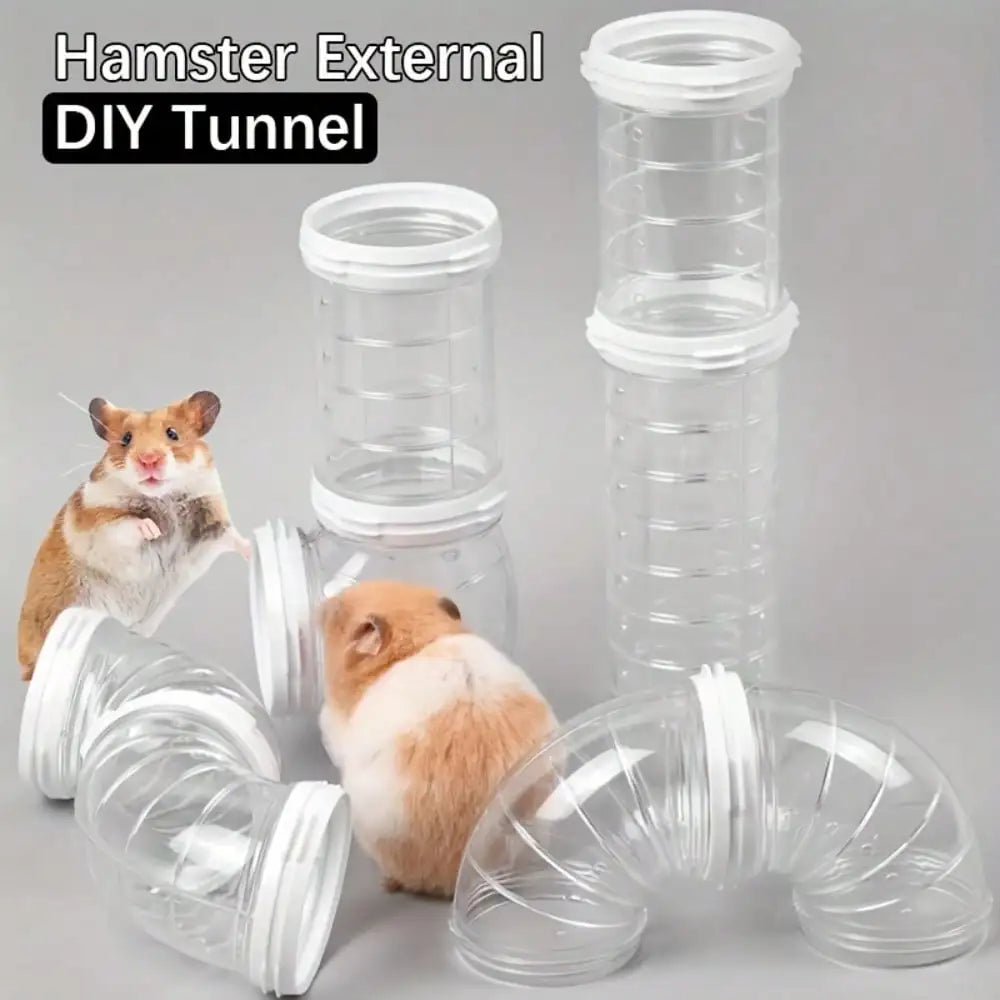 Transparent Small Pet Tunnel Set DIY Connectable Tubes for Hamsters Gnomes Bears Fun Activity Playground 5.5cm Calibre