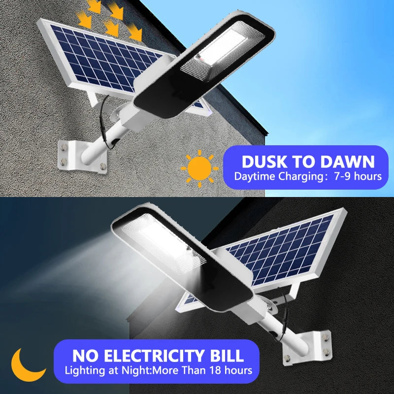 200W Powerful Solar Light Waterproof Dusk to Dawn Street Light