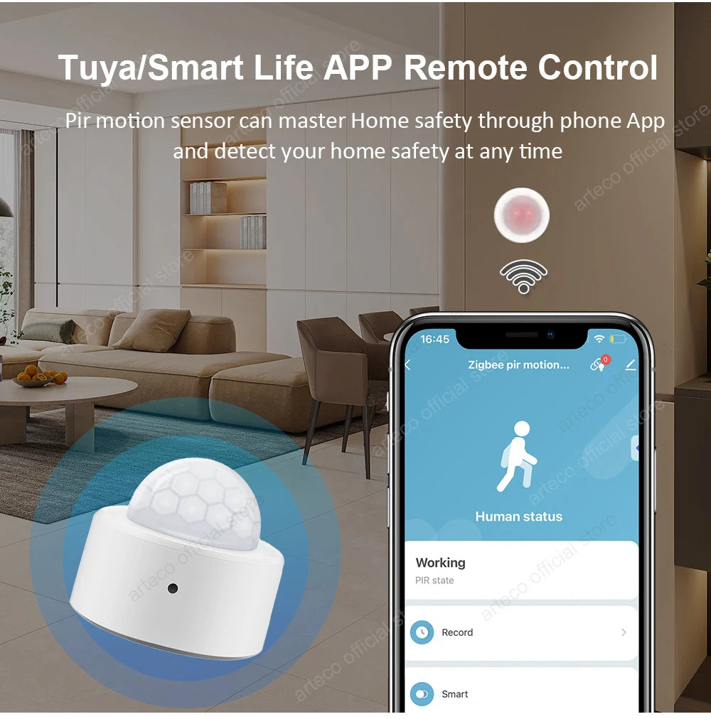 Sensor de movimiento humano Tuya Zigbee Smart Home Mini sensor de movimiento PIR Detector infrarrojo Seguridad Smart Life Funciona con Alexa Gateway