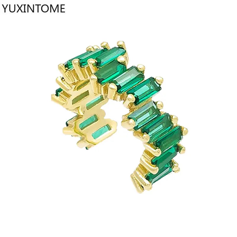 1PC Pave Color Crystal Ear Cuff Adjustable Gold Clip Jewelry