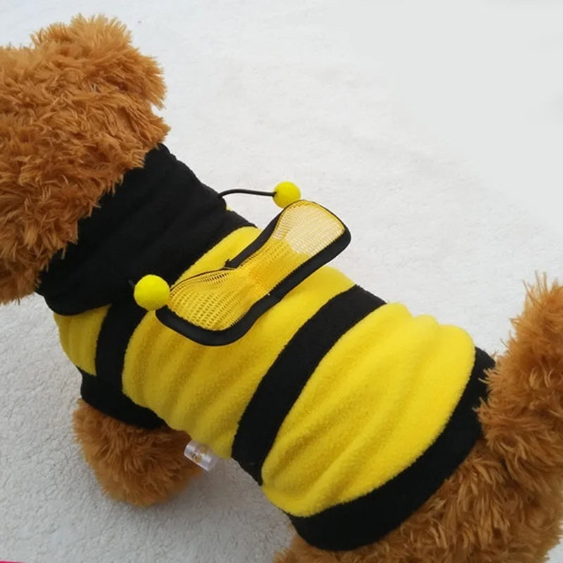 Bee Pet Puppy Coat Fleece Hoodie Costume for Dogs Cats