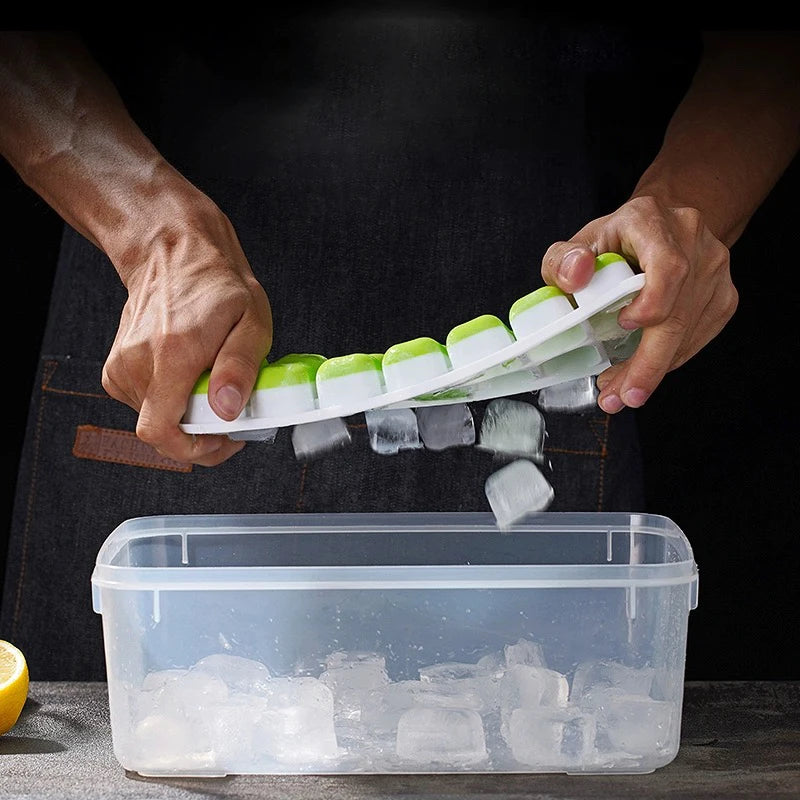 14 Grid Square Silicone Ice Cube Mold – Easy Release Design for Perfect Ice Cubes