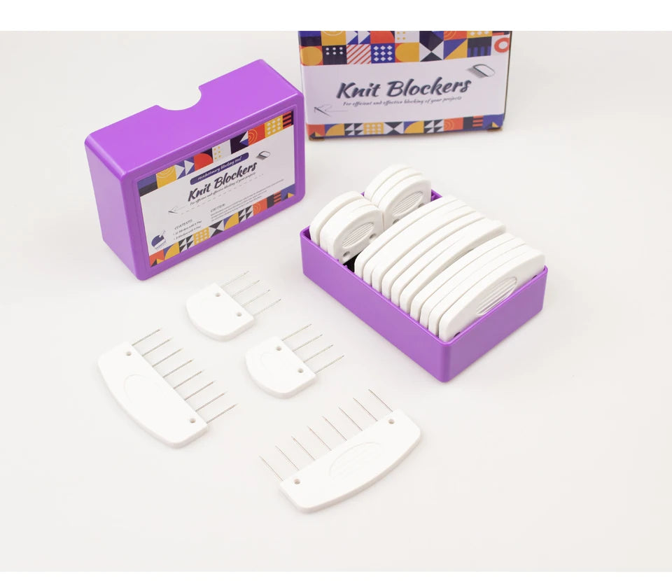 Knit Blockers Set 20 Pieces Stainless Steel Blocking Combs and Pins for Knitting and Crocheting Supplies